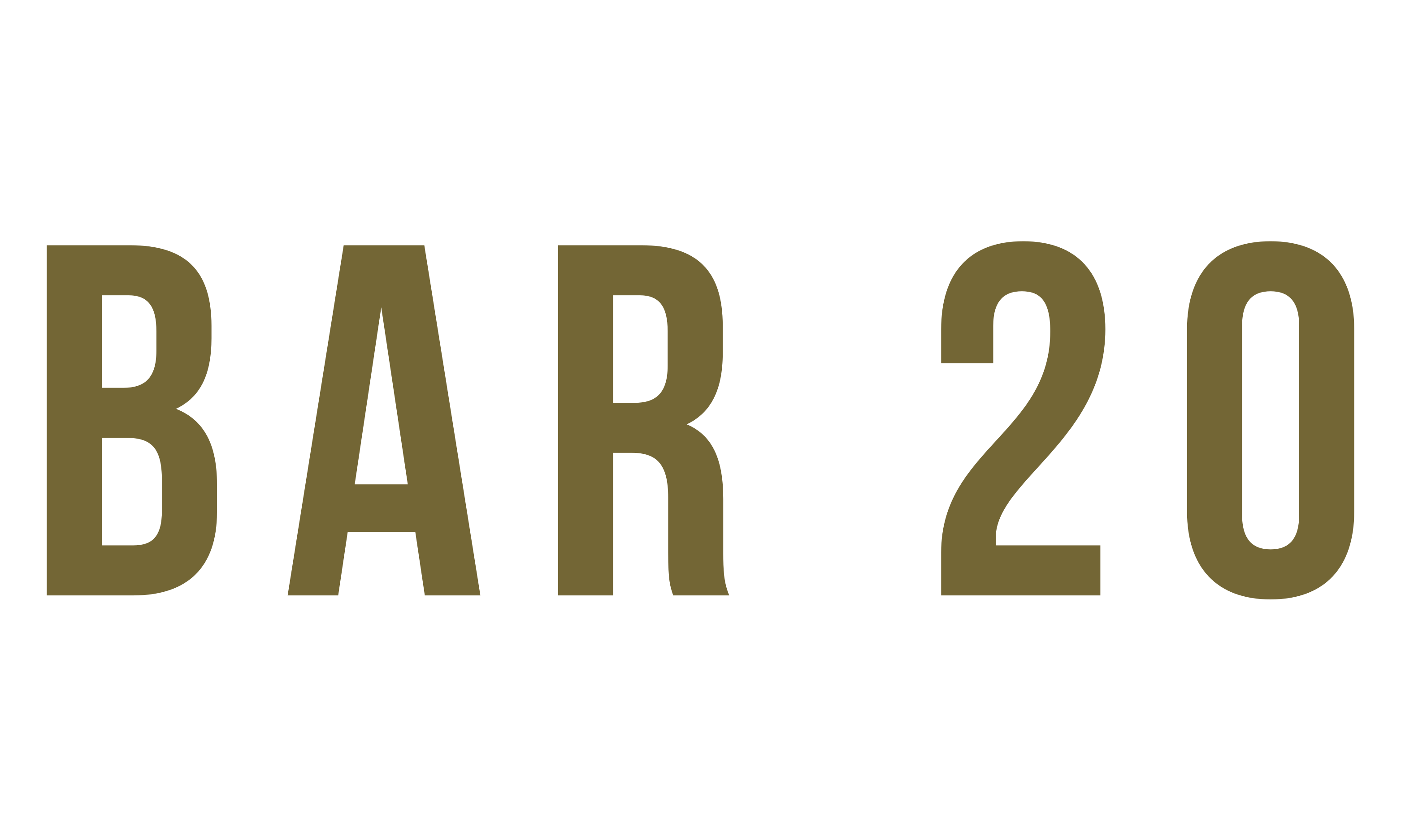 Gold 'BAR 20' logo on a white background